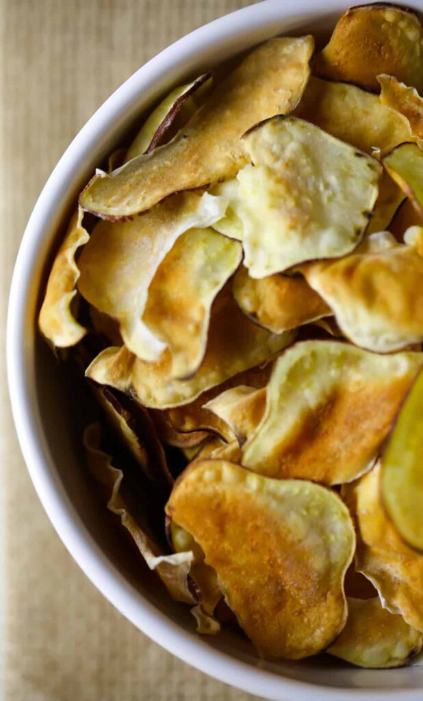 Chips de Batata Doce no Forno e na Airfryer