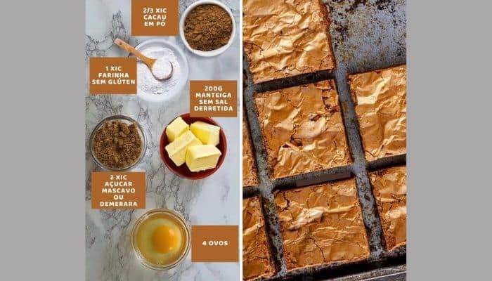 Faça esse Brownie sem Glúten com 5 ingredientes e se surpreenda com o sabor incrível