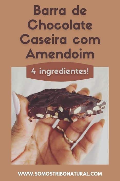 Barra de Chocolate Caseira com Amendoim: Apenas 4 Ingredientes!